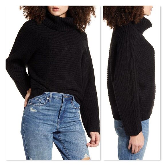 Leith Dolman Turtleneck Sweater in Black - NEW - Picture 1 of 12